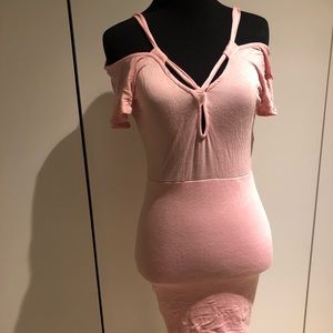 Pink Off the Shoulder Dress